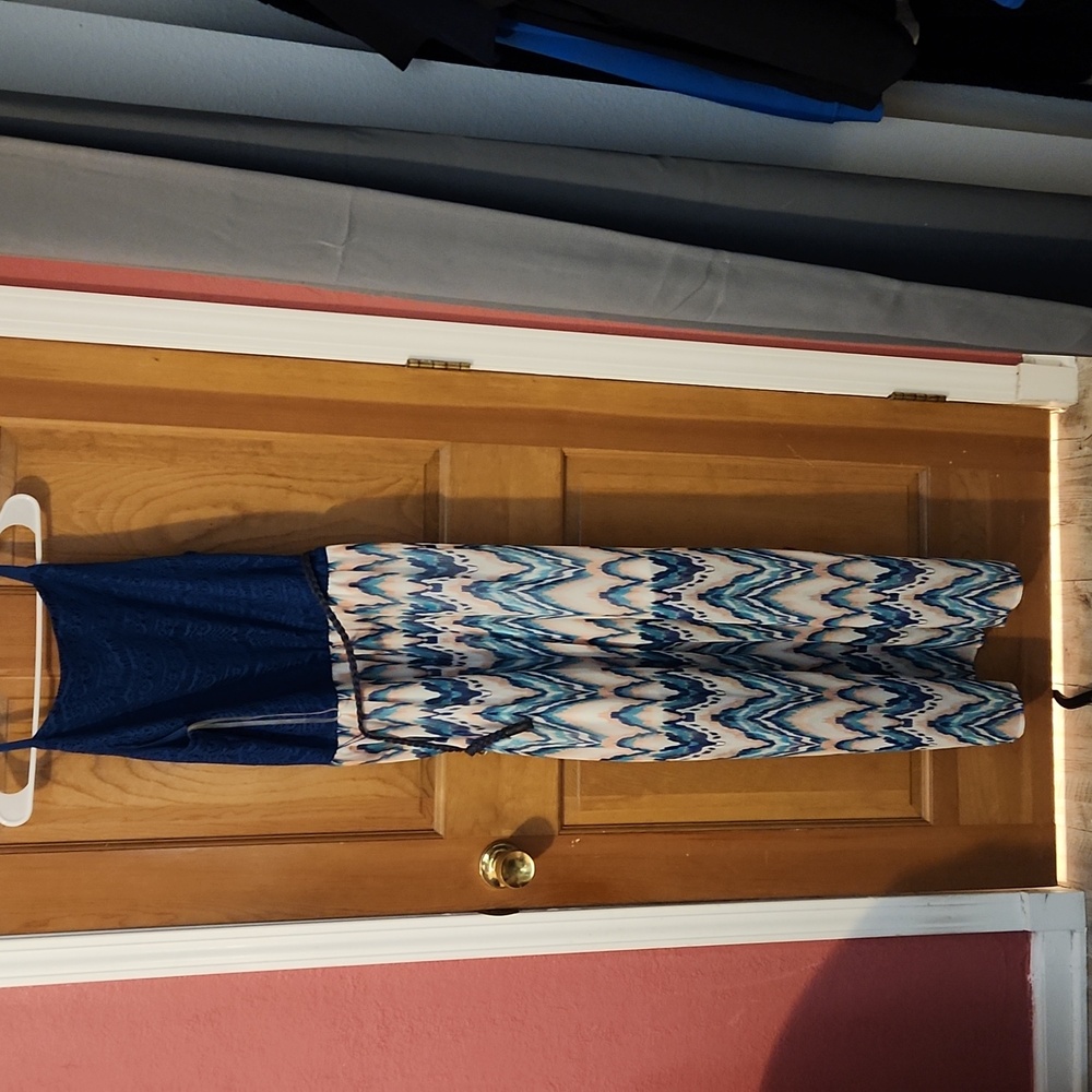 Blue print maxi dress